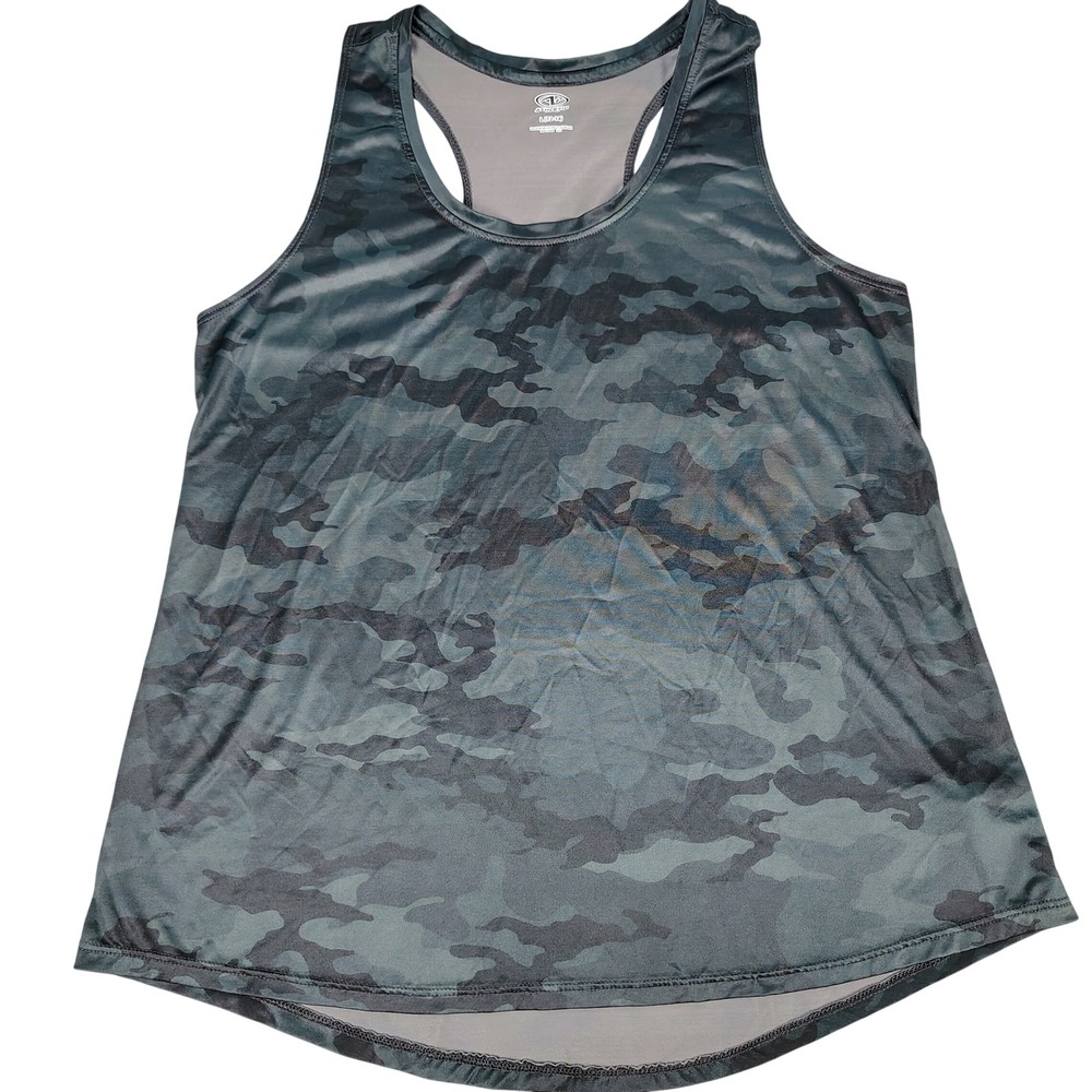 Athletic Works Womens L Camo Racerback Tank Top Green Camouflage Gorpcore